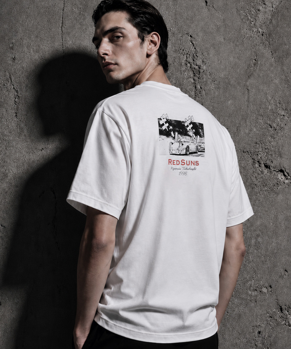 頭文字D 別注タカハシ グラフィック半袖Tシャツ ホワイトカラー 背面